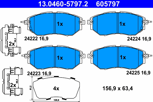 ATE 206800 13.0460-5797.2 - Fékbetét