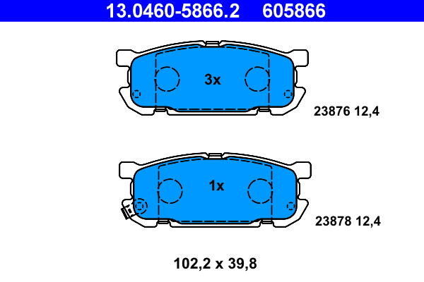 ATE 13.0460-5866.2 Fékbetét készlet, tárcsafék
