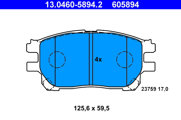 ATE 13.04605894.2 Fékbetét készlet, tárcsafék