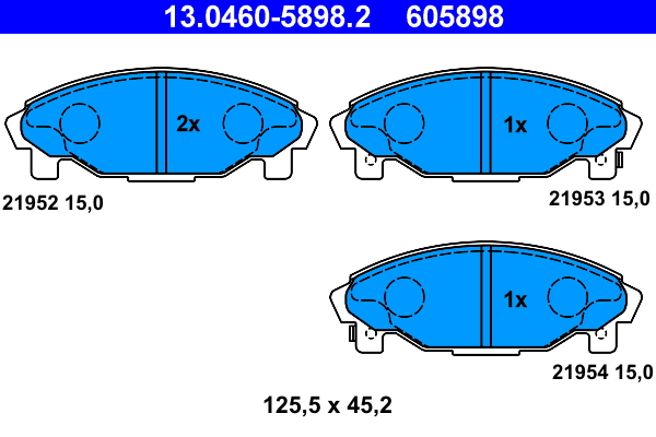 ATE 13.04605898.2 Fékbetét készlet, tárcsafék