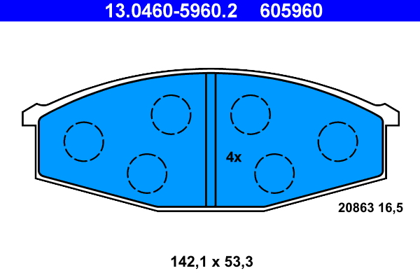 ATE 13.0460-5960.2 Fékbetét készlet, tárcsafék