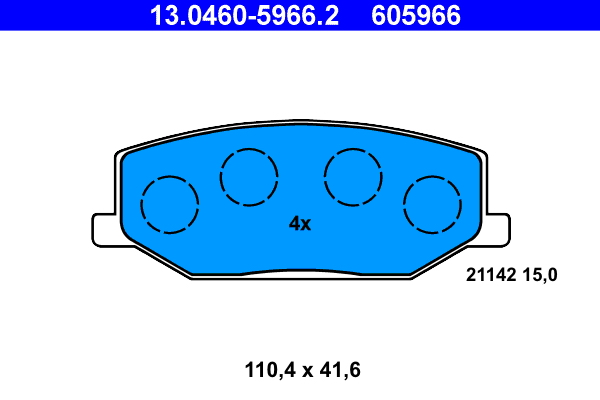 ATE 605966 Fékbetét készlet, tárcsafék