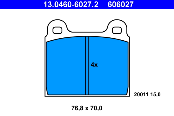 ATE 13.04606027.2 Fékbetét készlet, tárcsafék