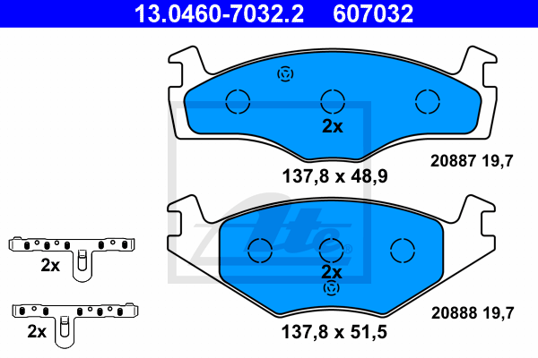 ATE 13.04607032.2 Fékbetét készlet, tárcsafék