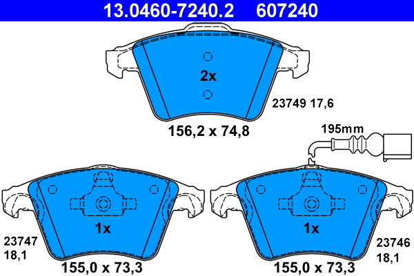 ATE 206732 13.0460-7240.2 - Fékbetét