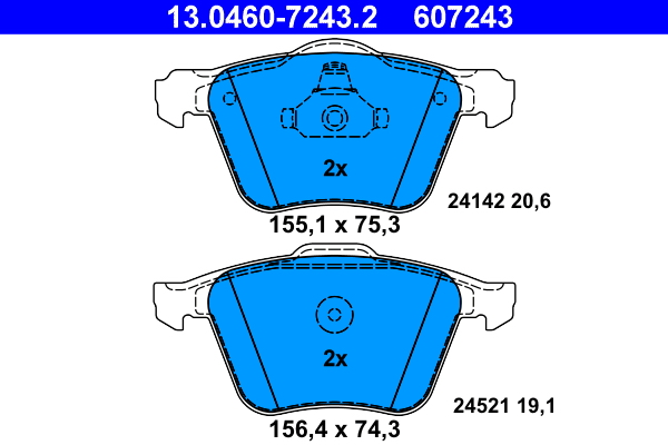 ATE 206733 13.0460-7243.2 - Fékbetét