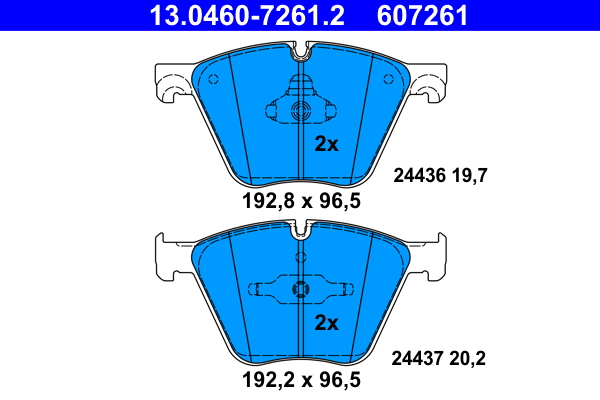 ATE 206737 13.0460-7261.2 - Fékbetét