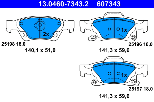 ATE ATE13.0460-7343 fékbetét készlet, tárcsafék