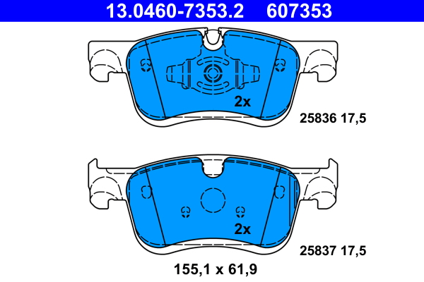 ATE 13.0460-7353.2 KLOCKI HAM. OPEL P. COMBO 1,2-1,5/1,5-1,6 D 18-