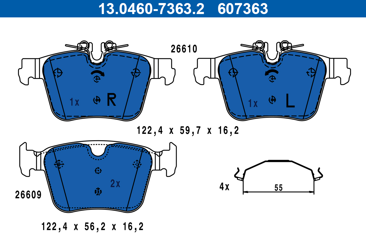 ATE 13.0460-7363.2 KLOCKI HAM. VOLVO T. C40/S60/S90/V60/V90/XC40/XC60