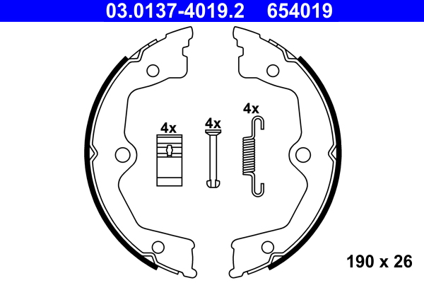 ATE ATE03.0137-4019 fékpofakészlet, rögzítőfék