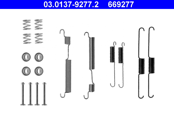 ATE 167240 03.0137-9277.2 - Tartozék készlet fékpofához, rugókészlet