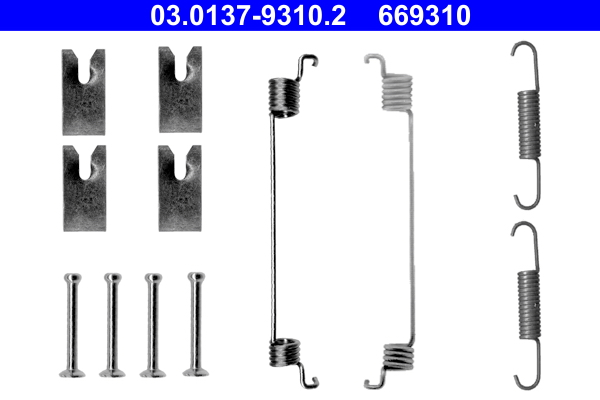 ATE 03.0137-9310.2 Tartozék készlet fékpofához, rugókészlet