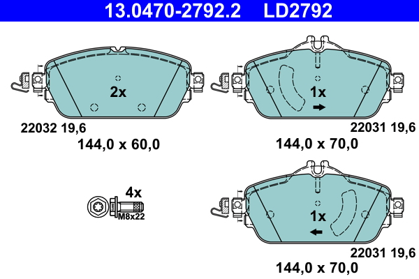 ATE ATE13.0470-2792 fékbetét készlet, tárcsafék