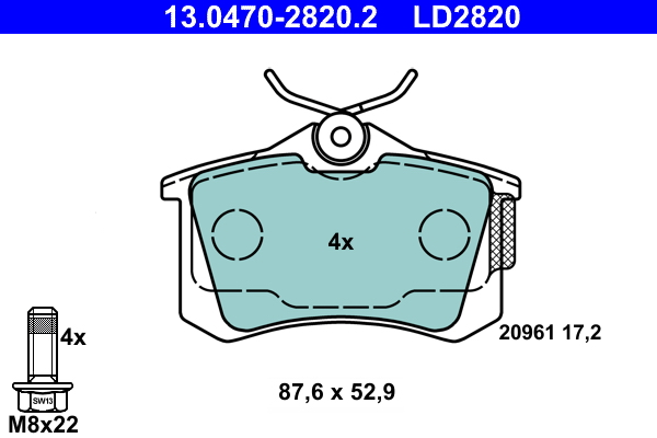 ATE 206748 13.0470-2820.2 - Fékbetét