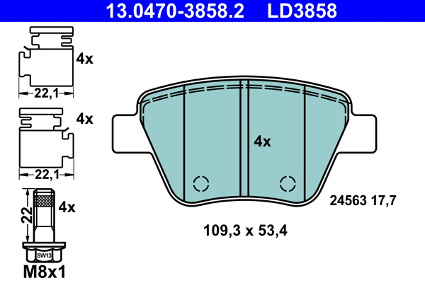 ATE 206929 13.0470-3858.2 - Fékbetét