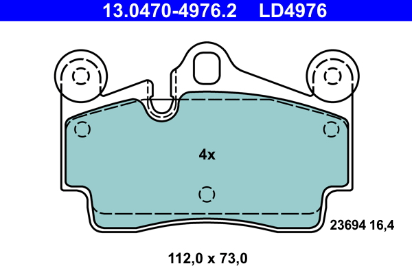 ATE 13.04704976.2 Fékbetét készlet, Ate Ceramic