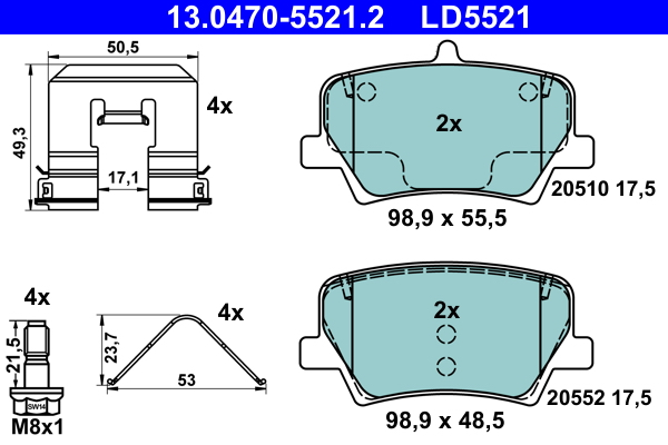 ATE 13.0470-5521.2 f?kbet?tk?szlet, t?rcsaf?k