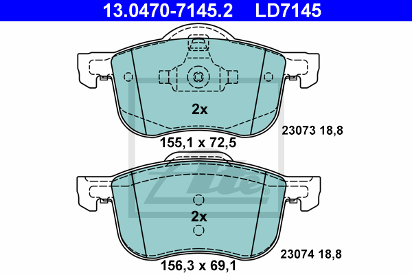 ATE 13.0470-7145.2 Fékbetét készlet, tárcsafék