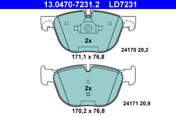 ATE 206755 13.0470-7231.2 - Fékbetét