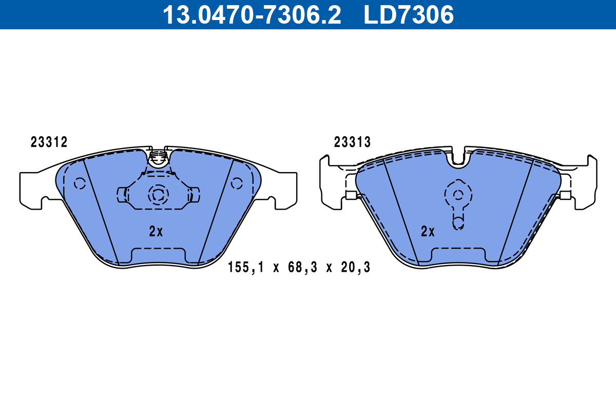 ATE 13.0470-7306.2 KLOCKI HAM. BMW P. 5/7 2,0-4,0 02-10 CERAMIC