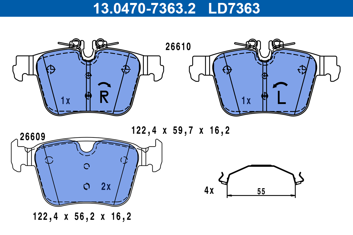 ATE 13.0470-7363.2 KLOCKI HAM. VOLVO T. C40/S60/S90/V60/V90/XC40/XC60