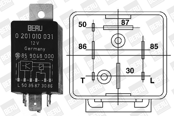 BERU BERGR031 izzítórelé, vezérlő, izzítás