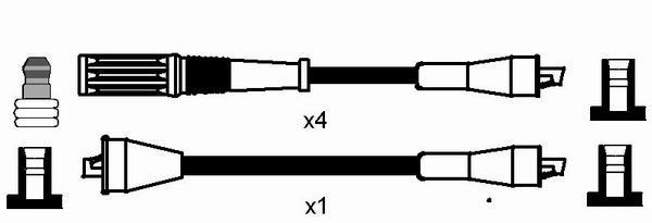 NGK 191031 8529 - Gyújtókábel készlet, gyertyakábel szett