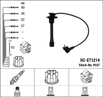 NGK NGKRC-ET1214 gyújtókábel készlet