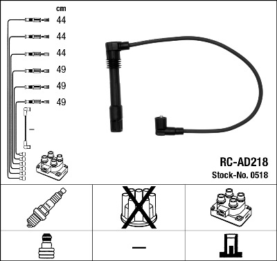 NGK RC-AD218 Gyújtókábel készlet, gyertyakábel szett