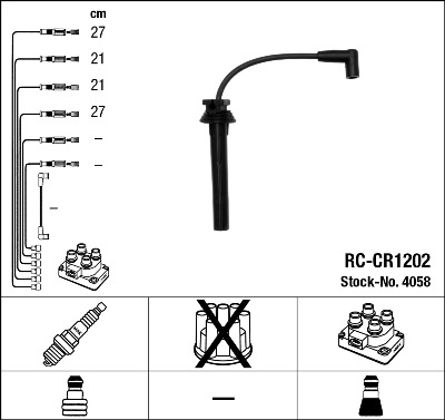 NGK NGKRC-CR1202 gyújtókábel készlet