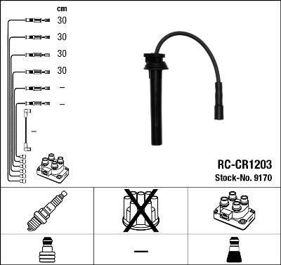 NGK NGKRC-CR1203 gyújtókábel készlet