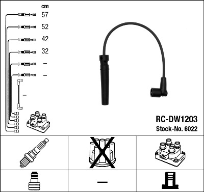 NGK NGKRC-DW1203 gyújtókábel készlet