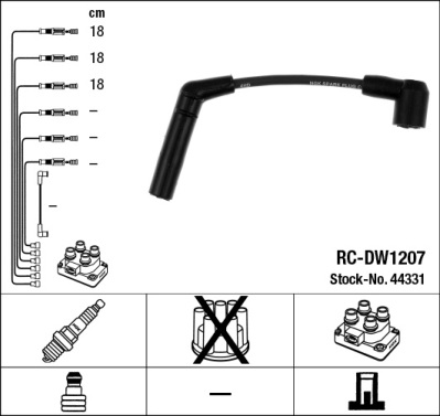 NGK 142178 44331 - Gyújtókábel készlet, gyertyakábel szett