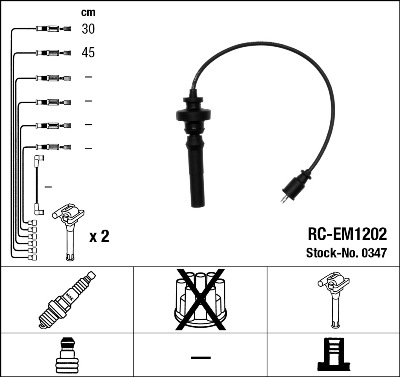 NGK RC-EM1202 Gyújtókábel készlet, gyertyakábel szett