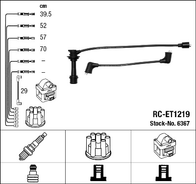 NGK RC-ET1219 Gyújtókábel készlet, gyertyakábel szett