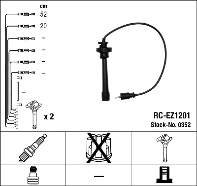 NGK NGKRC-EZ1201 gyújtókábel készlet