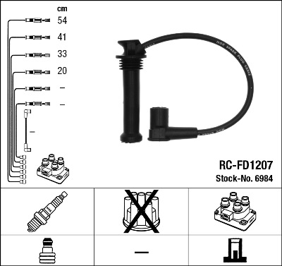 NGK RC-FD1207 Gyújtókábel készlet, gyertyakábel szett