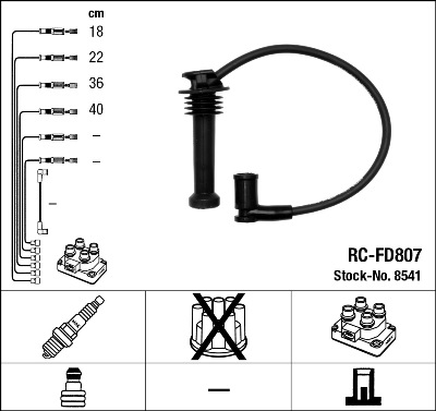 NGK RC-FD807 Gyujtokabel keszlet