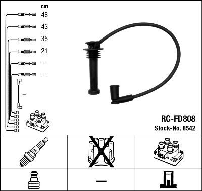 NGK RC-FD808 Gyújtókábel készlet, gyertyakábel szett