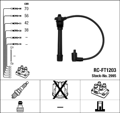 NGK RC-FT1203 Gyújtókábel készlet, gyertyakábel szett