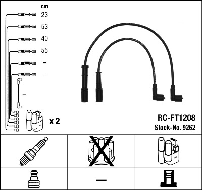 NGK RC-FT1208 Gyújtókábel készlet, gyertyakábel szett