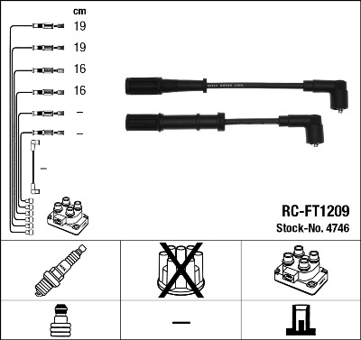 NGK 518 706 4746 - Gyújtókábel készlet, gyertyakábel szett