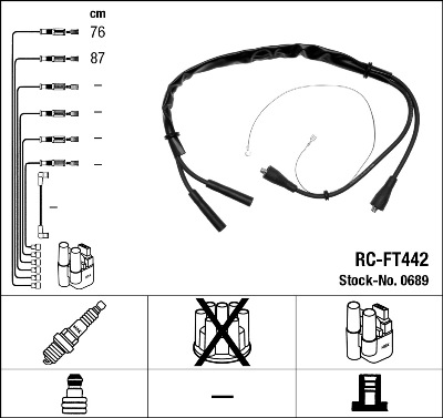 NGK RC-FT442 Gyújtókábel készlet, gyertyakábel szett