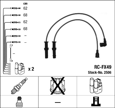 NGK NGKRC-FX49 gyújtókábel készlet