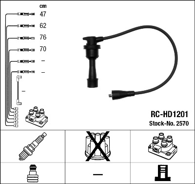 NGK RC-HD1201 Gyújtókábel készlet, gyertyakábel szett