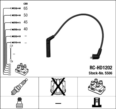 NGK RC-HD1202 Gyújtókábel készlet, gyertyakábel szett