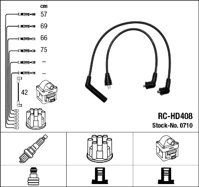 NGK NGKRC-HD408 gyújtókábel készlet