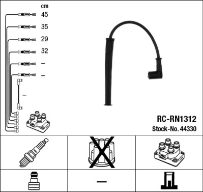 NGK RC-RN1312 Gyújtókábel készlet, gyertyakábel szett