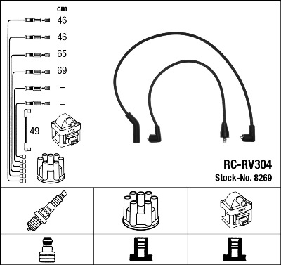 NGK NGKRC-RV304 gyújtókábel készlet